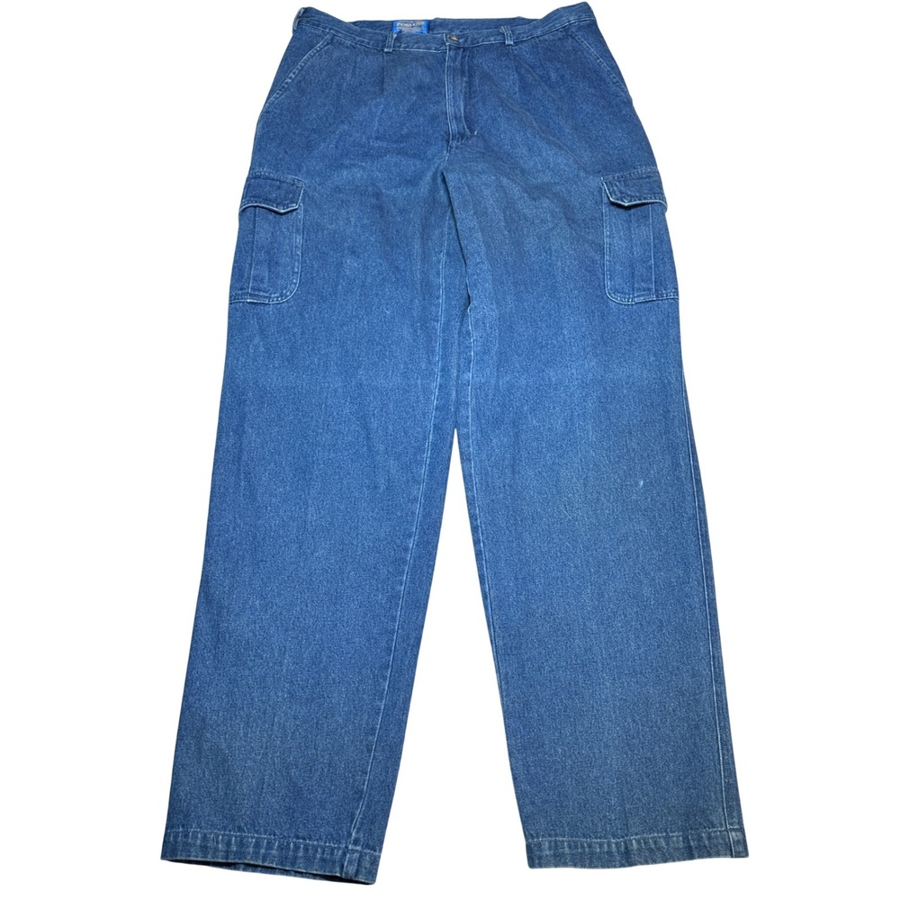 Vintage Pendleton Cargo‎ Jeans Mens 35 (34x34) Baggy Pleated Denim Utility